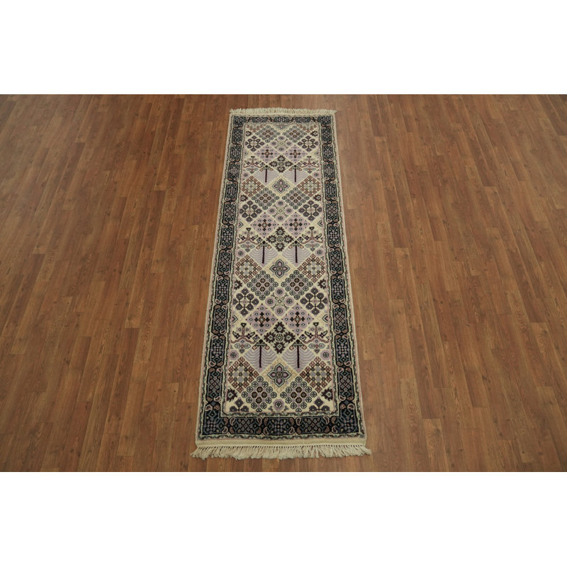 Tapis de couloir traditionnel en laine oriental multicolore 3 x 8