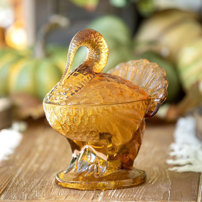 Amber Glass Serving Bowl