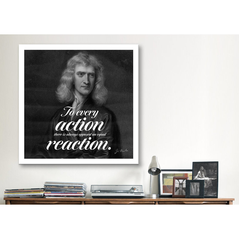 Citation d'Isaac Newton - Impression sur toile, H 26 po x l 26 po x P 0,75 po