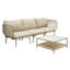 Fauteuil d'angle modulaire extérieur, structure en fer antirouille, assise de patio beige