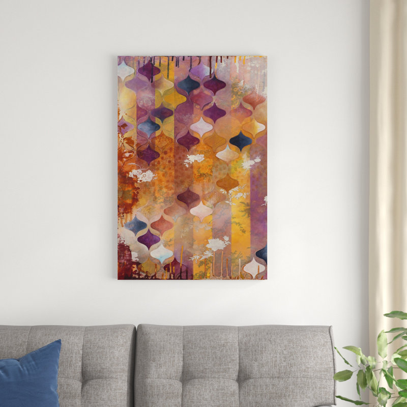 «Warm Ambition I» par Heather Robinson - peinture sur toile tendue, H 36 po x l 24 po x P 1,25 po