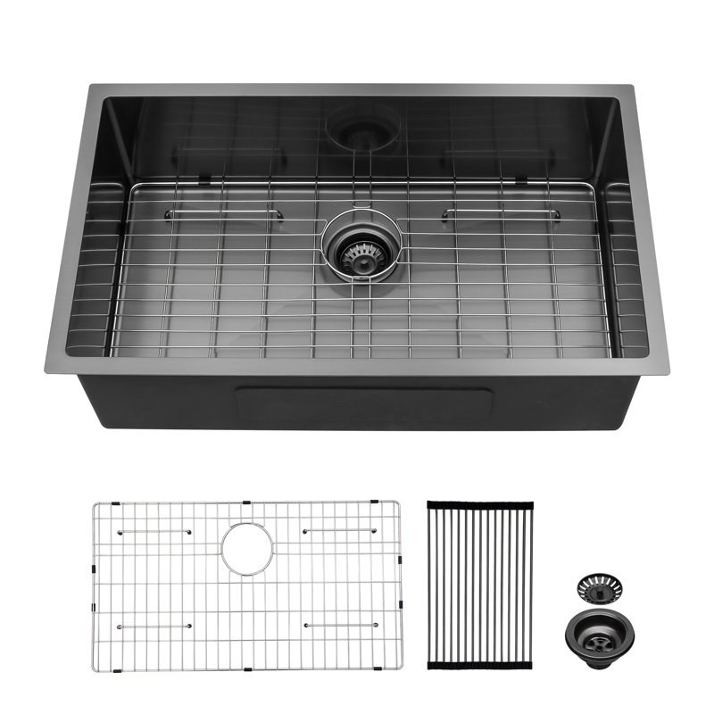 Évier de cuisine encastrable L 30 po x l 18 po avec accessoires