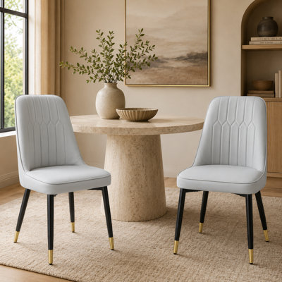 Chaise d'appoint rembourrée en similicuir H 18 po Anareli