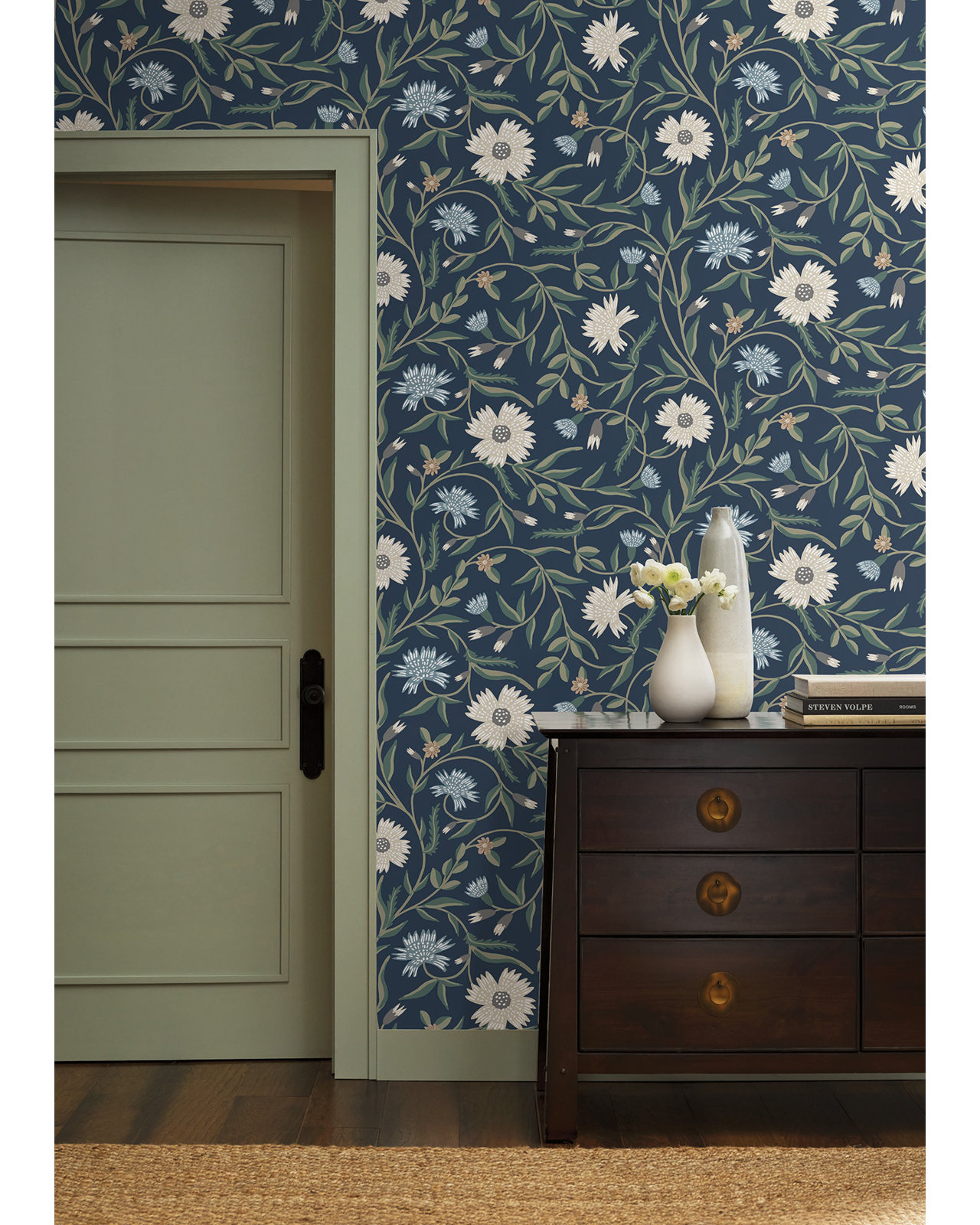 Aster Wallpaper, Navy