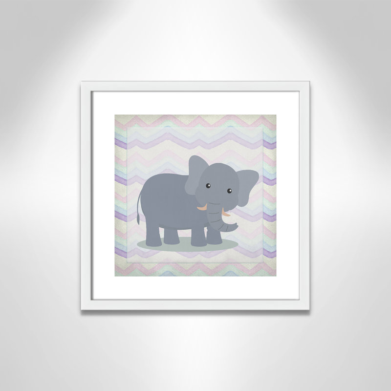 Art de l'éléphant rose, Encadré de boîte blanc, H 16 po x l 16 po x P 1,18 po