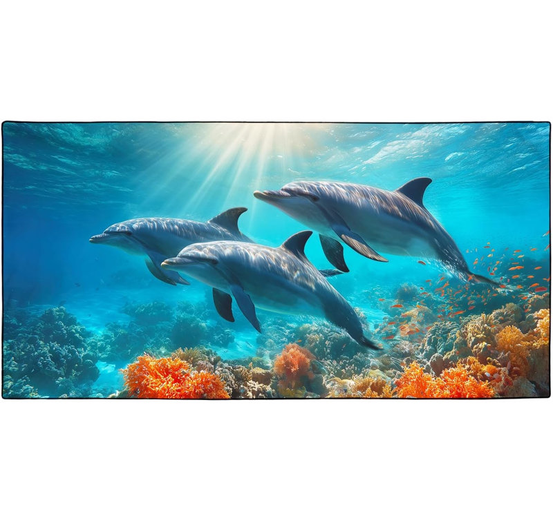 Serviettes de plage surdimensionnées en microfibre de 35 po x 70 po Dolphin Beach