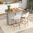 Rolling Kitchen Island Kitchen Island Cart with Drop Leaf Trash Can Cabinet Gray