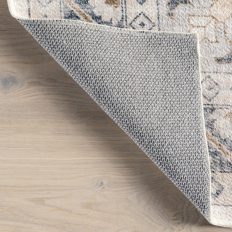 Haslett Geometric Machine Washable Area Rug, Rectangle 3' x 5'
