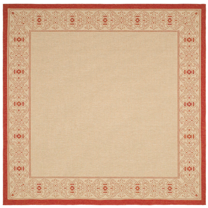 Saboun Performance Solid Color Indoor/Outdoor Area Rug, Square 6'7"