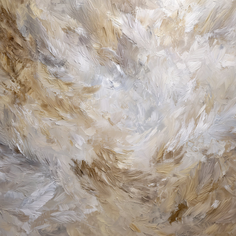 Field of Feathers, 40" H x 40" W
