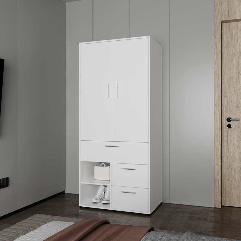 Armoire à rangement multiple avec tringle et tablette