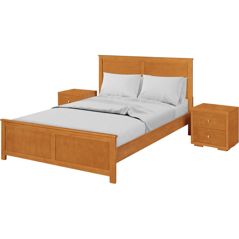 Winston Platform 3 Piece Bedroom Set with Paneled Headboard and Footboard, Queen, Cherry