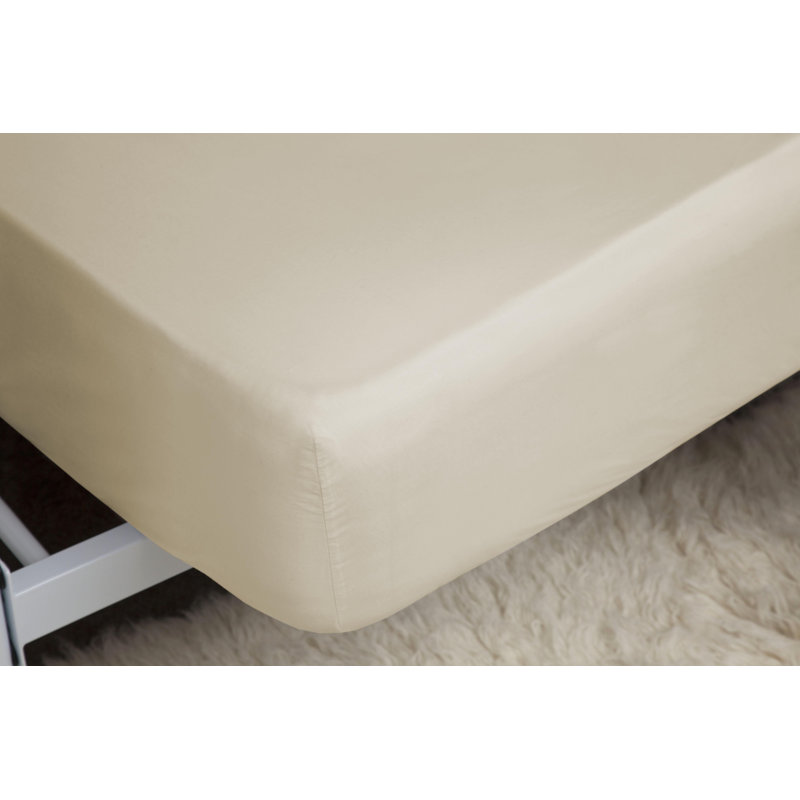 Sateen Fitted Sheet, Cream, Single (3')
