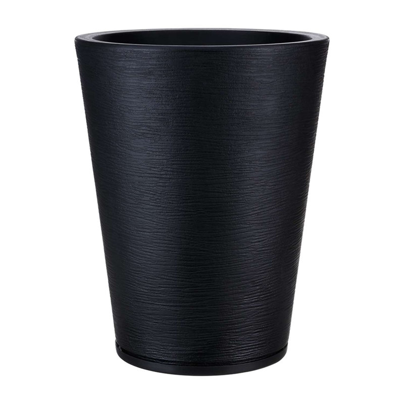 Pot à fleurs en résine Genebra, Noir, H 22,44 po x l 17,32 po x P 17,32 po
