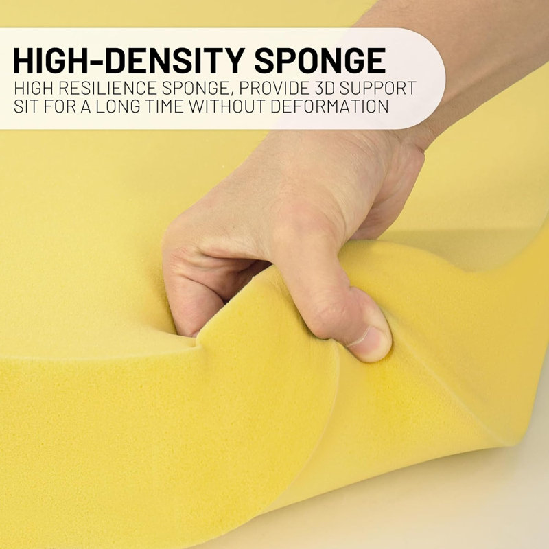 High-Density Foam Cushion Replacement Pad -  Custom Cut Foam for Sofa, Dining Chair, Boat & Bay Window, 2", 24" W x 24" D
