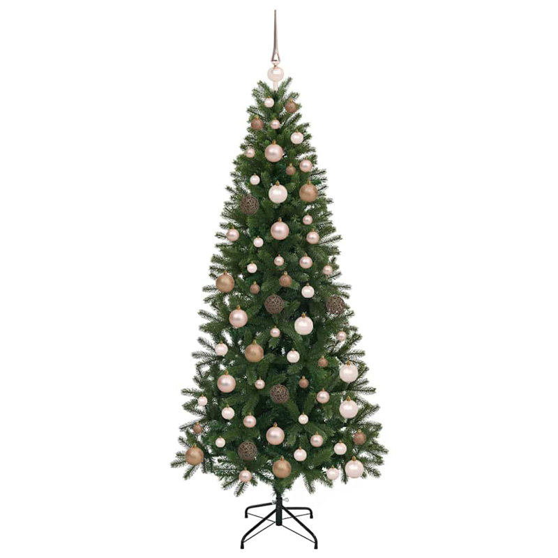  Artificial Christmas Tree with 300 LEDs Green PE and PVC, Bronze, 5.91' H