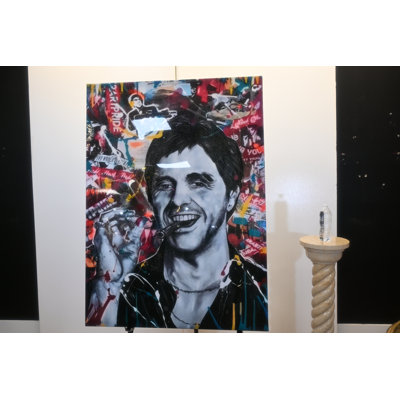 Tony Montana Scarface Pop Art Resin Covered Canvas 43"x59"