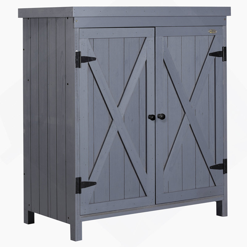Armoire de rangement de jardin extérieur avec plateau galvanisé