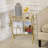Quinlynn Metal and Glass Two-Tier Bar Cart with Decorative Frame for Stylish Serving and Storage
