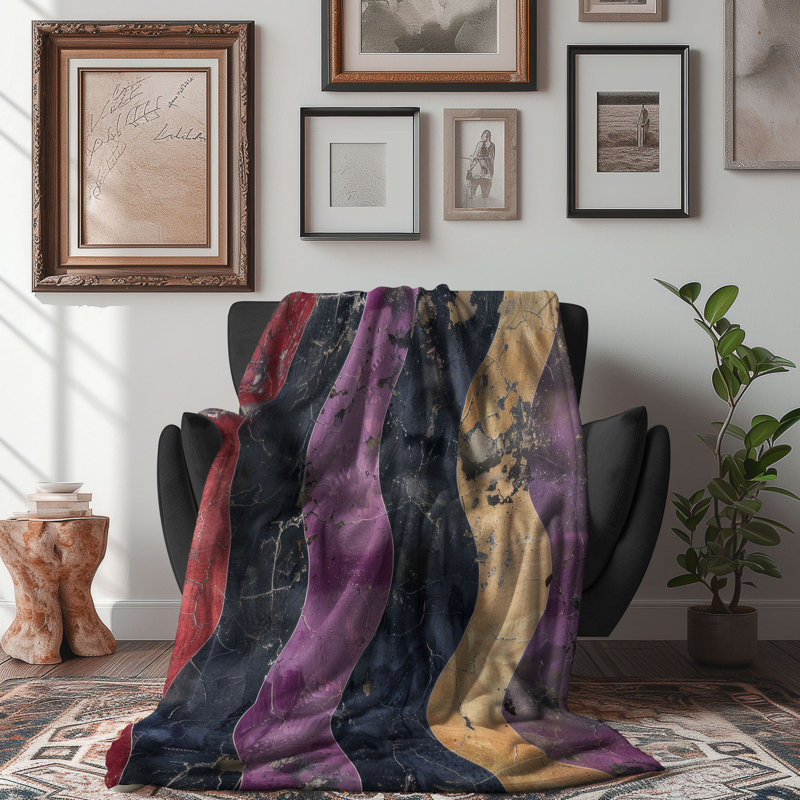 Mauve vieilli - couverture en sherpa de qualité supérieure 1 pièce, Grand lit