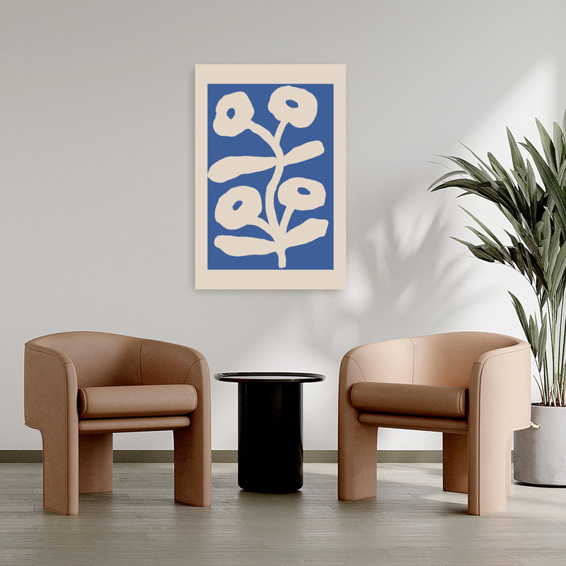 Art mural moderne moderne abstrait bleu abstrait, H 36 po x l 24 po