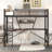 Full Size Metal Loft Bed with Desk and Storage Shelf, Space-Saving Black Workstation Bed for Teens, Dorm or Bedroom-993112434-993112437