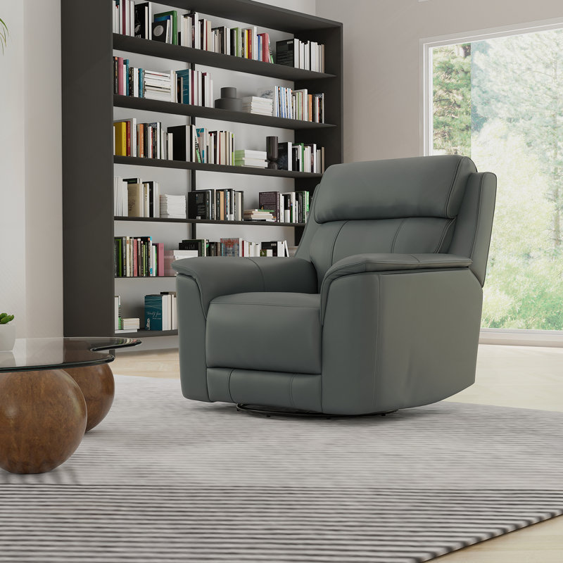 Fauteuil inclinable manuel oscillant en saphir, Similicuir bleu saphir