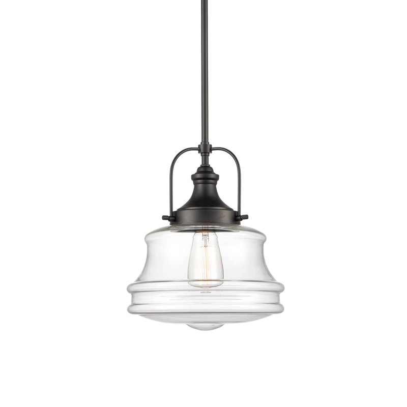 Aahaan 1 - Light Matte Black Schoolhouse Pendant