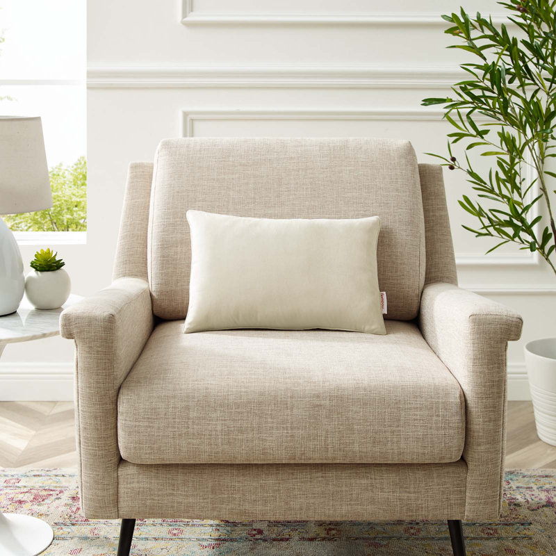 Enhance Lumbar Performance Velvet Throw Pillow by Modway, Ivory, 12" x 17.5"