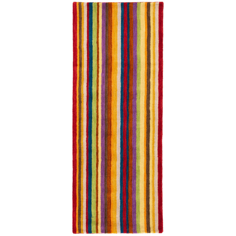 Frann Hand Loomed Wool Striped Rug, Runner 2'3" x 6'