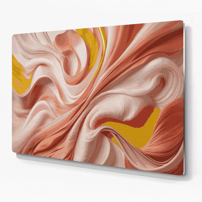 «Lyrical Abstraction 79», art mural en métal rose, H 12 po x l 18 po