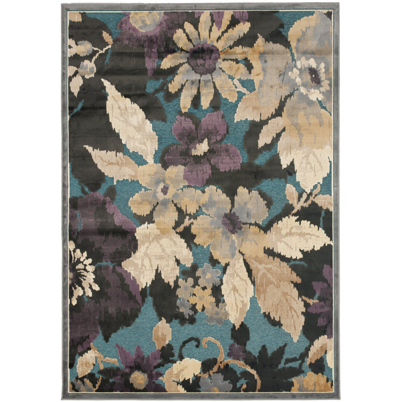 Lemuel Floral Chenille Area Rug, Rectangle 99 x 170 cm