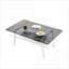 Verre moderne gris Table basse en métal blanc, facile à nettoyer, centre de table stable de 220 lb