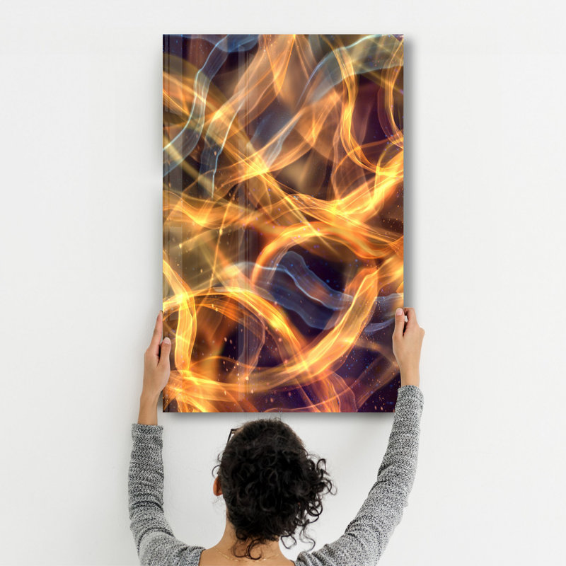 Élégante peinture murale en verre trempé de 13,8 po x 21,7 po | 100% verre trempé, épaisseur: 0,16 pouce | Imprimé UV pour des couleurs éclatantes | Parfait pour la décoration intérieure, le salon et les espaces de bureau