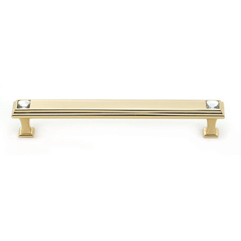 Poignée barre géométrique, Or, 6"