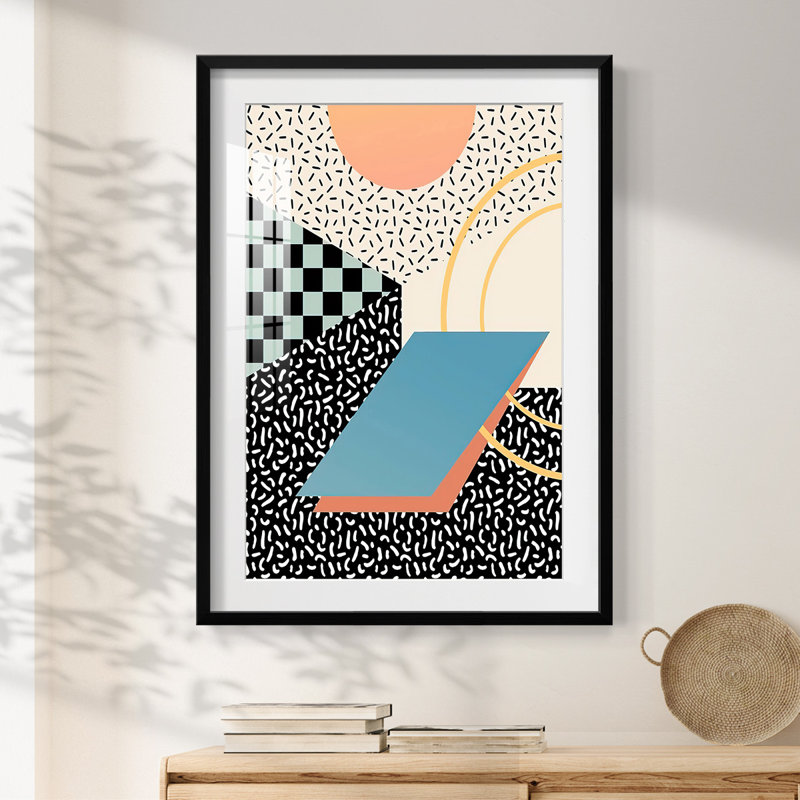 Modern Memphis II - Impression encadrée, Noir, H 28,5 po x l 20,5 po