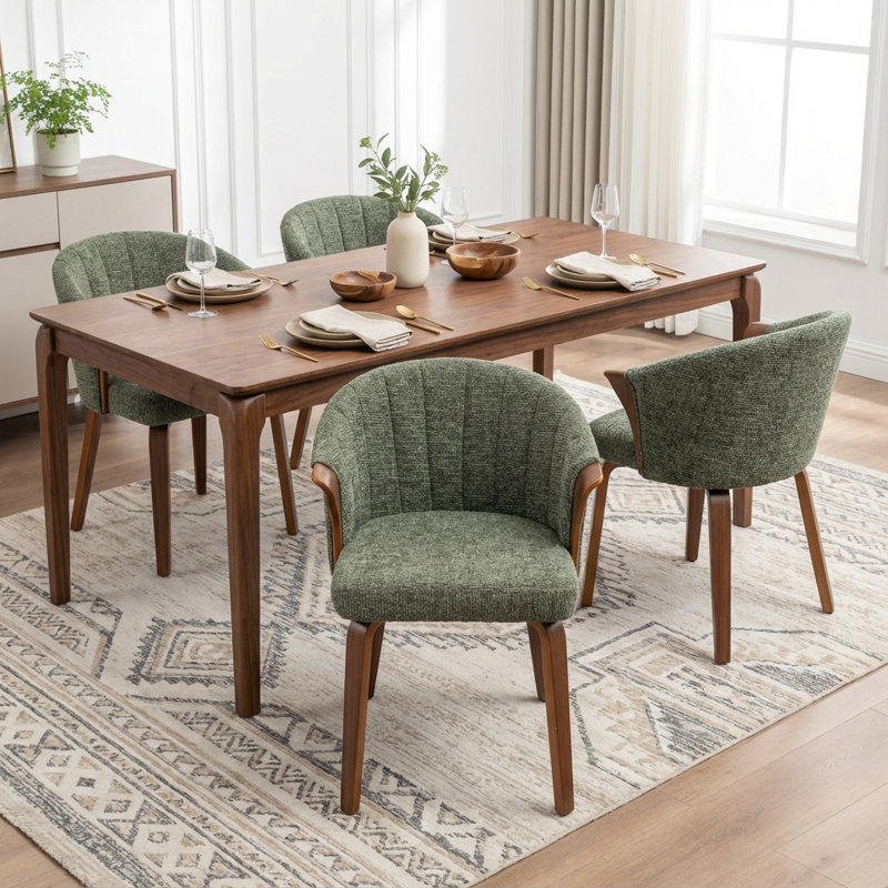 Devault Upholstered Dining Chair, Green