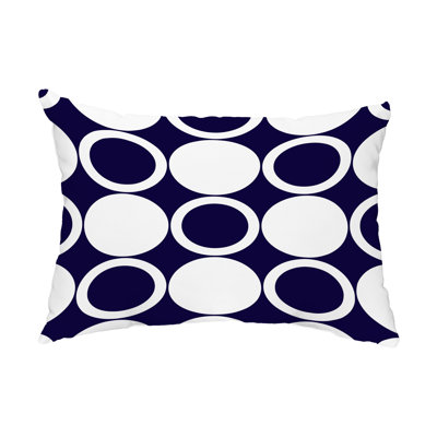 E By Design Modcircles Outdoor Rectangular Pillow Cover And Insert In Navy Blue