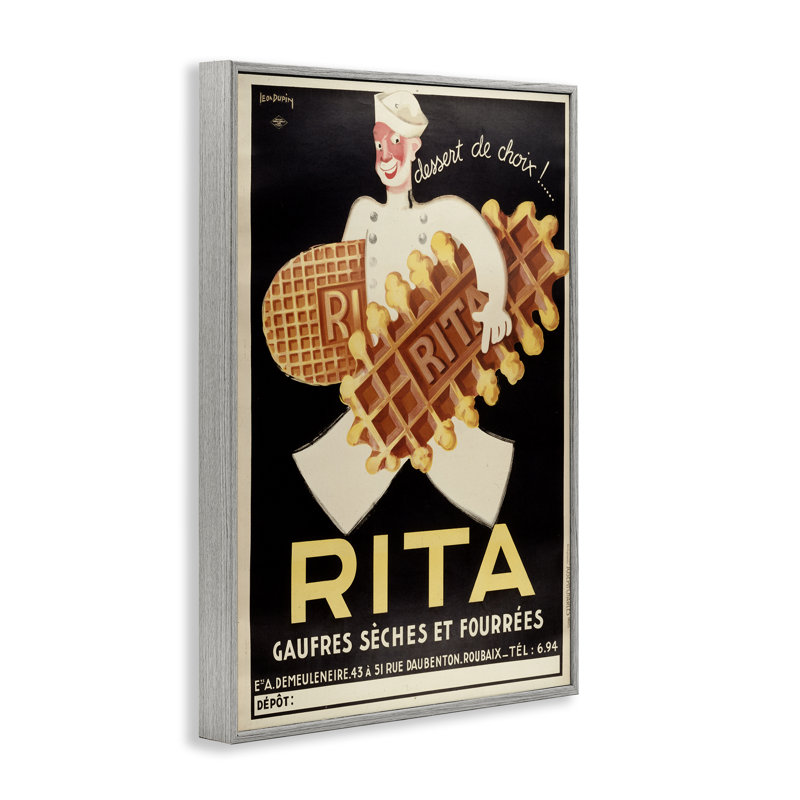 Affiche antique de dessert à biscuits encadrée, art par Marcus Jules, H 18 po x l 12 po, Estampe numérique Farmhouse