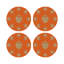 Sous-verres ronds en cuir végétalien ex votant orange-119015138