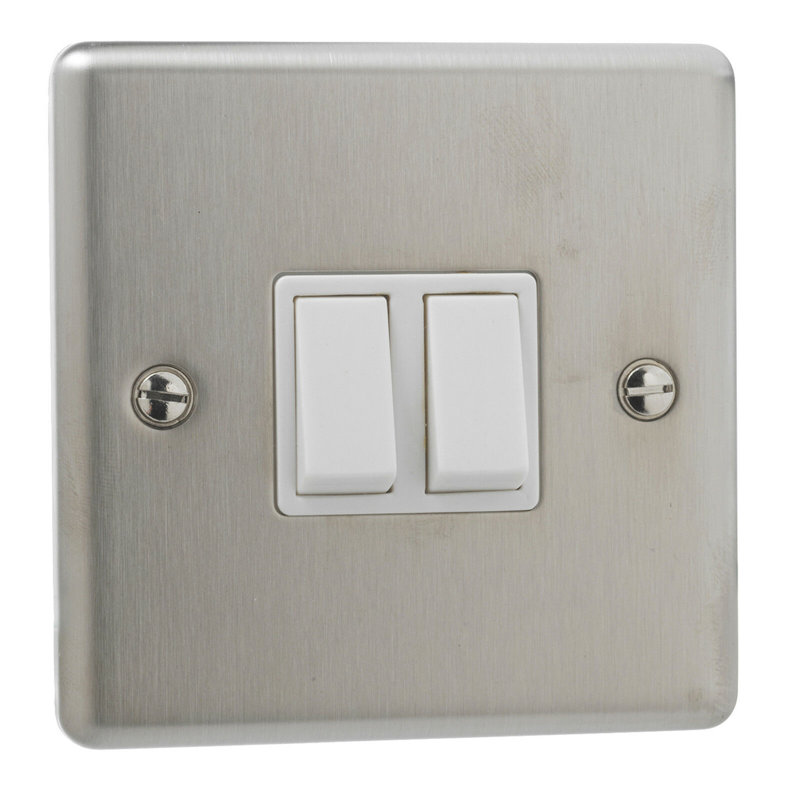 Stainless Steel 10A Double Gang Toggle Light Switch