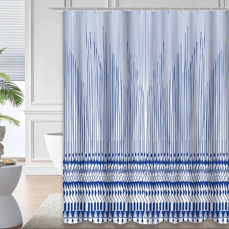 Rideau de douche traditionnel avec 12 crochets, L 72 po x l 84 po