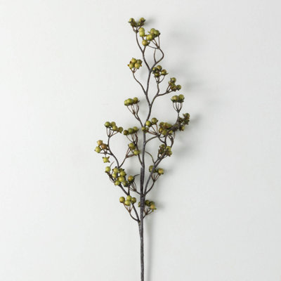 28" Artificial Green Berry Twig Christmas Spray, Green