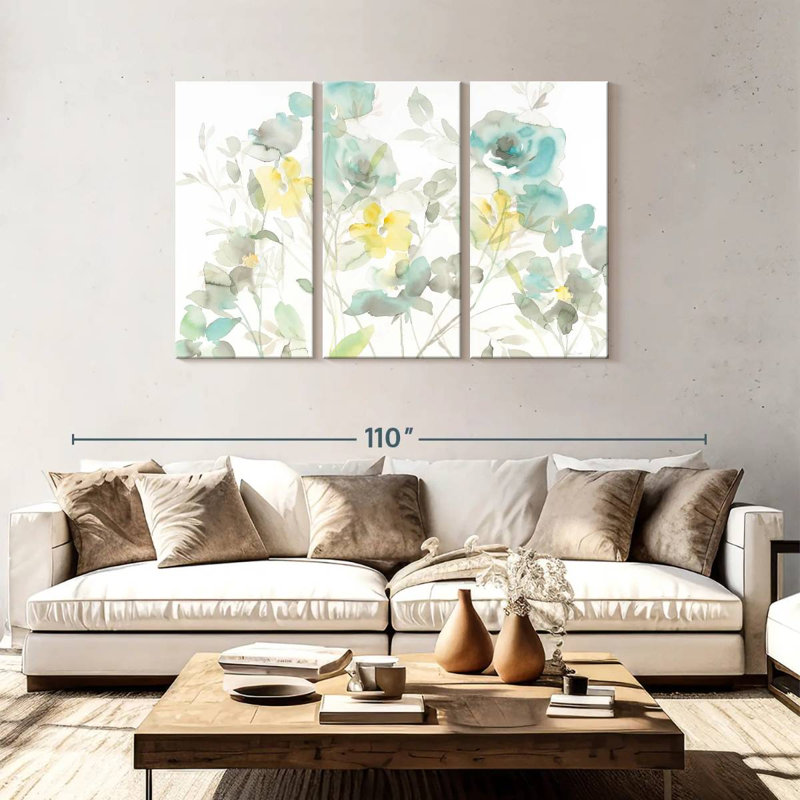 Ombres Avery Aqua Roses, H 48 po x l 74 po