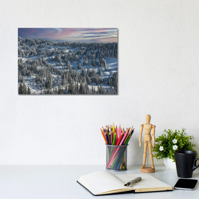 Winter In Paradise Valley Mt Rainier by Louis Ruth - Wrapped Canvas Painting