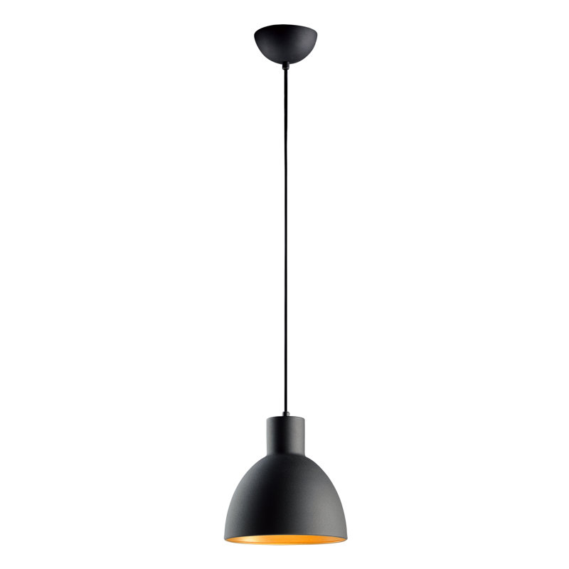 Wava 1 - Light Black/Gold Single Pendant, 131.75" H x 8.75" W x 8.75" D