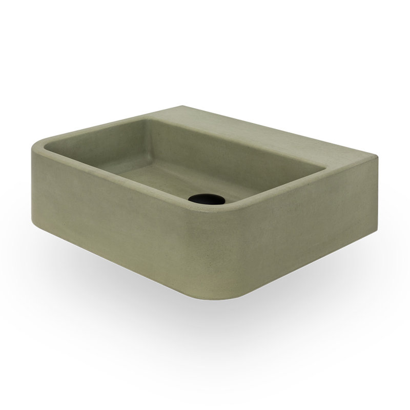 Newterra 22" Undermount/Wall/Vessel Bathroom Sink, Moss, No Holes