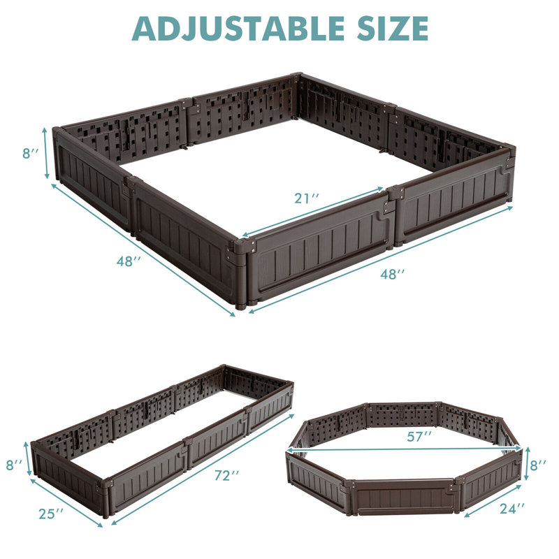 Ensemble de lit de jardin surélevé en plastique 2 pièces Kostaq