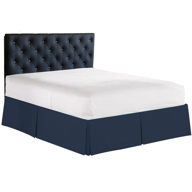 Jupe de lit sur mesure en microfibre à densité de tissage 1500, Lit double, Marine