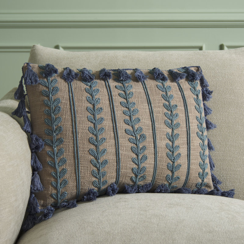 Coussin en coton Tassels